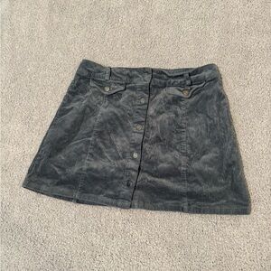 Love Tree Charcoal Corduroy A-Line Skirt